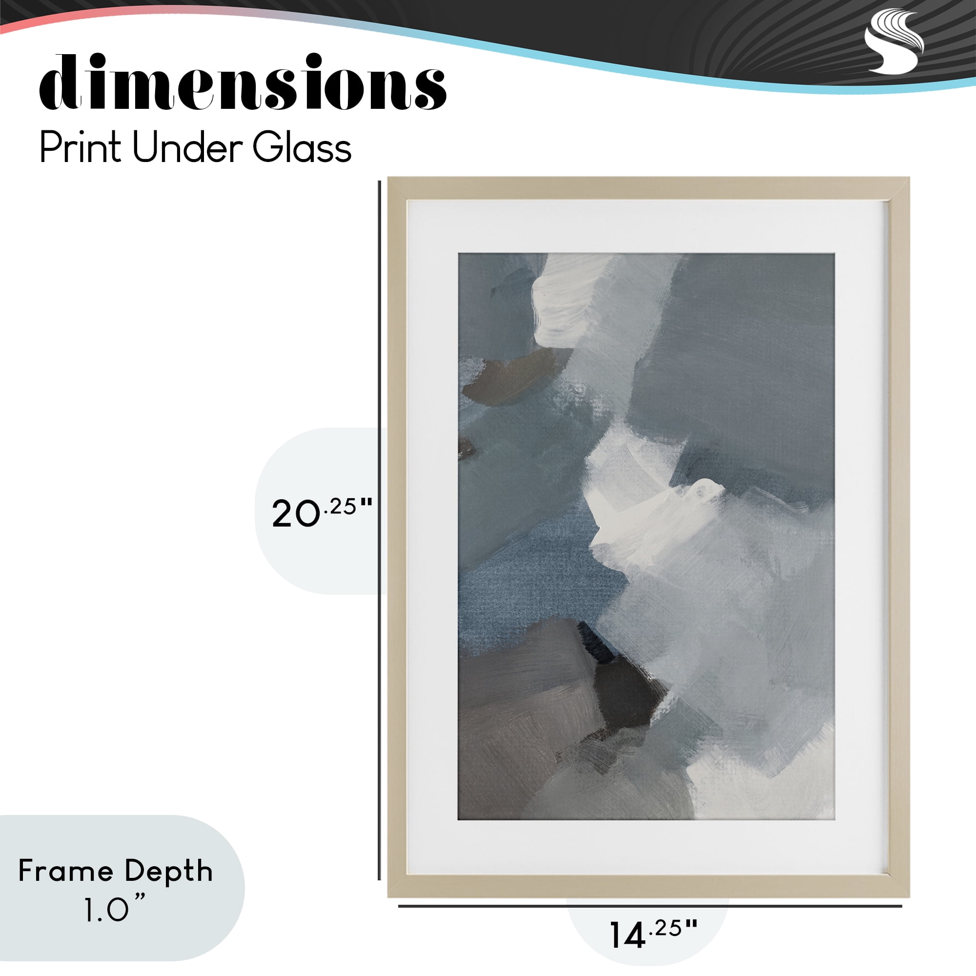 Stupell Industries Stormy Grey Abstract Birch Framed Print Under Glass, design by Lanie Loreth