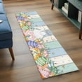 thumbnail image 3 of Easter 2'x6' Runner Rugs for Hallway Kitchen Bedside Non Slip Washable, Spring Rabbit Ears Foot Flowers Eggs Green Wooden Entryway Rug Runners with Rubber Backing, Long Carpet Runner for Laundry Room, 3 of 8
