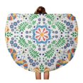 thumbnail image 1 of JSDART 60 inch Round Beach Towel Blanket Colorful Flower Floral Pattern Bandana Bohemian Abstract Accessory Authentic Travel Circle Circular Towels Mat Tapestry Beach Throw, 1 of 2