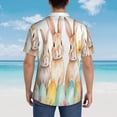 thumbnail image 4 of Sikiie Happy Easter Print Men's Hawaiian Shirt, Summer Beach Button Pocket Short Sleeve T-Shirt,3X-Large, 4 of 7
