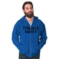thumbnail image 5 of Trouble Maker Rebel College Party Zip Up Hoodie Men's Women's Brisco Brands S, 5 of 6