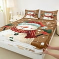 thumbnail image 3 of Manfei Winter Funny Snowman Bed Sheets for Kids, Santa Claus Gifts King Sheets, Merry Christmas Sheet Set, Ultra Soft Home Decor, 4 Pieces, 3 of 7