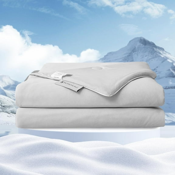 SORMAG Cooling Comforter King Size Cooling Blankets for Hot Sleepers Summer Bed Comforter Quilt Double-Sided Cool Design,Soft Lightweight Silk Smooth ( Grey, King(104"x90"))
