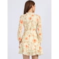thumbnail image 4 of DARING DIVA Layered Tiered Semi Sheer Chiffon Mini Dress S CreamYellow, 4 of 6