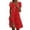 Deep Red, variant on Floral Midi Dresses for Women Casual Crew Neck Flowy Swing Dress Casual A Line Short Sleeve Summer Beach Dresses Loose Elegent Formal Cocktail Prom Dress Green L