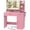 Pink, variant on 31.5'' Width Fluted Vanity Desk with Mirror and Lights, Wooden Makeup Vanity Table with Drawers, Cabinet & Shelves, Vanity Table for Small Space, Black