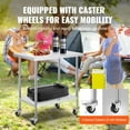 thumbnail image 2 of KFFKFF Commercial Kitchen Worktable, 24"x36"x38" Stainless Steel Work Benches, Durable Metal Worktable with 4 Casters, 3 Adjustable Height for Food Preparation in Restaurants, 2 of 8