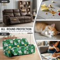 thumbnail image 6 of COEQINE Recliner Cover 8 Pieces Fitted Recliner Chair Cover Soft 3 Seater Reclining Sofa Slipcover with Storage Pocket and Elatic Straps for Dogs, Cats, Kids, St Patricks Day Patchwork, 6 of 8