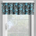 thumbnail image 4 of Ambesonne Flower Valance & Curtain, Blue Blossoms on Grid, 55"x36", Charcoal Grey Yellow, 4 of 6