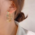 thumbnail image 2 of Round Small Butterfly Earrings 18k Gold Plated Korean Style Butterfly Hoop Earrings, 2 of 3
