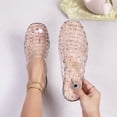 thumbnail image 4 of HOWPAY Clear Jelly Shoes Women on Jelly Mesh Hollow Slides Comfortable Closed Toe Flats Sandals Casual Summer Beach Slippers White 36, 4 of 7
