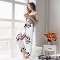 thumbnail image 5 of Wukai Happy Mother's Day (3) Women Pajama Pants Comfy Stretch Drawstring Palazzo Wide Leg Lounge Pant Comfy Sleepwear Yoga Pants-Medium, 5 of 6