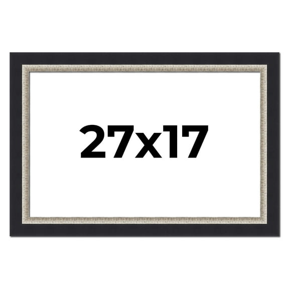 27x17 Frame Black Real Wood Picture Frame Width 2.25 Inches | Interior Frame Depth 0.5 Inches |