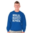 thumbnail image 5 of Worlds Okayest Nephew Aunt Uncle Joke Men's Crewneck Sweatshirt Brisco Brands M, 5 of 5