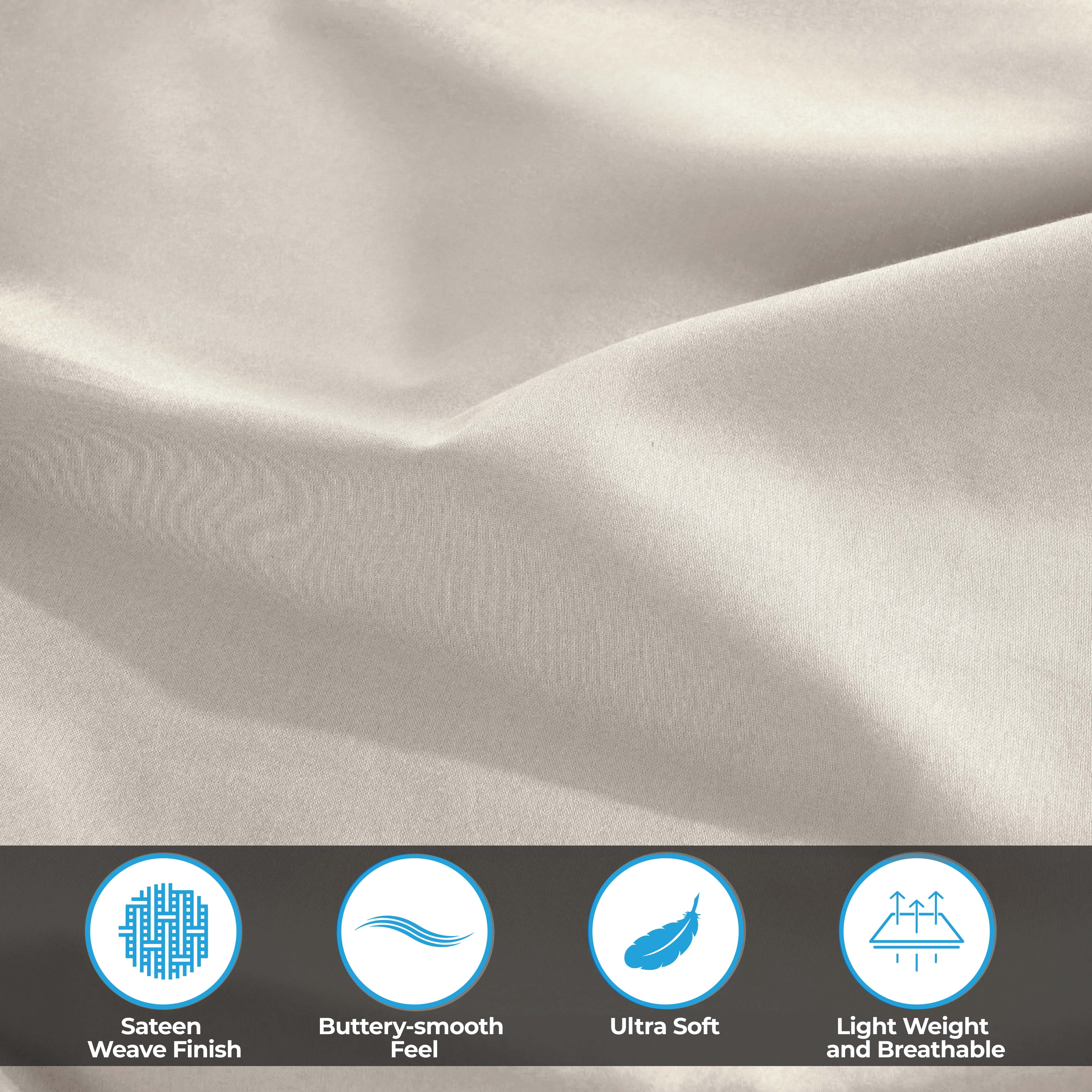 Superior Egyptian Cotton 300 Thread Count Deep Pocket Sheet Set, California King, Light Grey