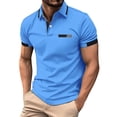 thumbnail image 1 of ylioge Mens Golf Tees Short Sleeve Button Collared T Shirts Casual Color-Block Loose Comfort Pullover Relaxed Office Work Tshirts Tops, 1 of 5