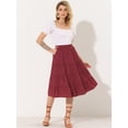 thumbnail image 2 of Falda Larga Allegra K Vino rojo XS, 2 of 5