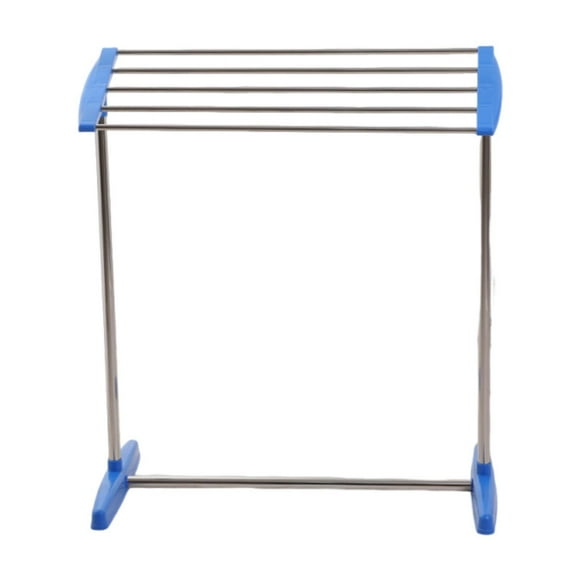 Tendedero de ropa, soporte para secar ropa, percha portátil resistente de acero inoxidable, perchero para dormitorios. Azul