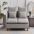 thumbnail image 2 of DEELLEEO Sectional sofa with reversible reclining chair, water ripple suede L-shaped sofa with chaise longue, sectional sofa for living room (gray), 2 of 5