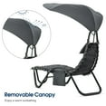 thumbnail image 3 of Mcombo Outdoor Chaise Lounge Chair W/Adjustable Canopy 4097（Grey）, 3 of 10