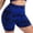 Blue, variant on Yoga Shorts for Women High Waist Lifting Tummy Control Stretchy Slim Fit Solid Print Gym Shorts for Workout Wear Blue L
