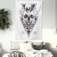 thumbnail image 4 of Death Moth Tapestry, Sacred Geometry Skull Dead Head Alchemy Hipster Tattoo Style Art, Wall Hanging for Bedroom Living Room Dorm Decor, 40W X 60L Inches, White and Dark Blue Grey, by Ambesonne, 4 of 5
