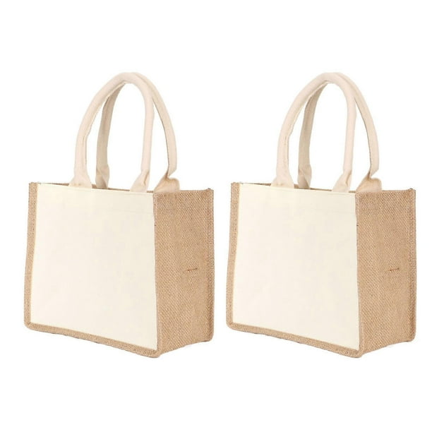 2pcs Reusable Grocery Bags Breathable Eco Friendly Linen Shopping Bag Portable Durable Hand Bag for Market
