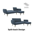 Novogratz Brittany Sectional Futon Sofa, Blue Linen