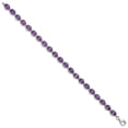 thumbnail image 4 of Auriga Fine Jewelry 925 Sterling Silver Rhodium Plated Amethyst Bracelet 7 inch for Women (L- 7inch, W- 5mm), 4 of 6
