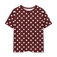 thumbnail image 5 of Zpanxa T Shirts for Girls Solid Color Round Neck Loose Fit Print Pattern Top Polyester Spandex 9 Years, 5 of 5