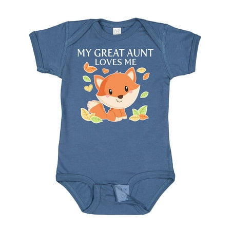 

Inktastic My Great Aunt Loves Me- Little Fox Gift Baby Boy or Baby Girl Bodysuit