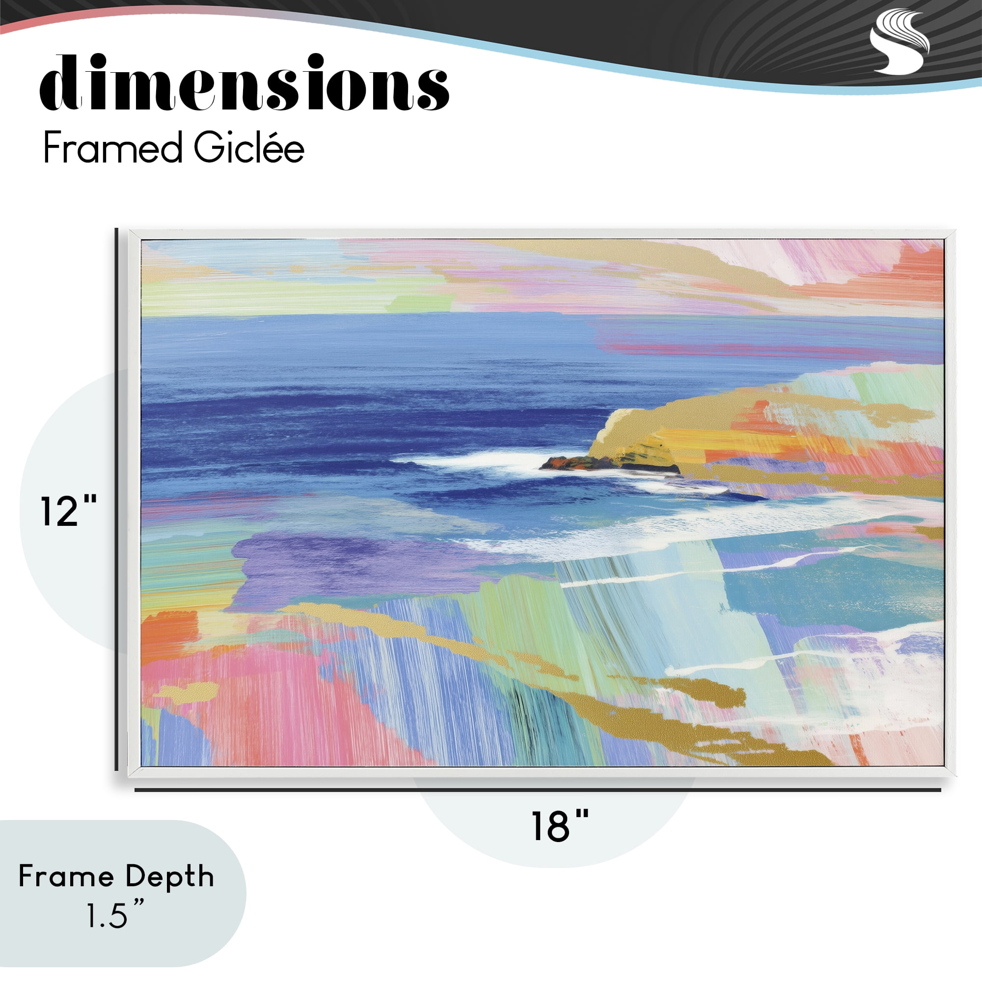 Stupell Industries Hawaii Coastline Abstraction White Framed Giclee Art, design by Chromatic Storm Studio