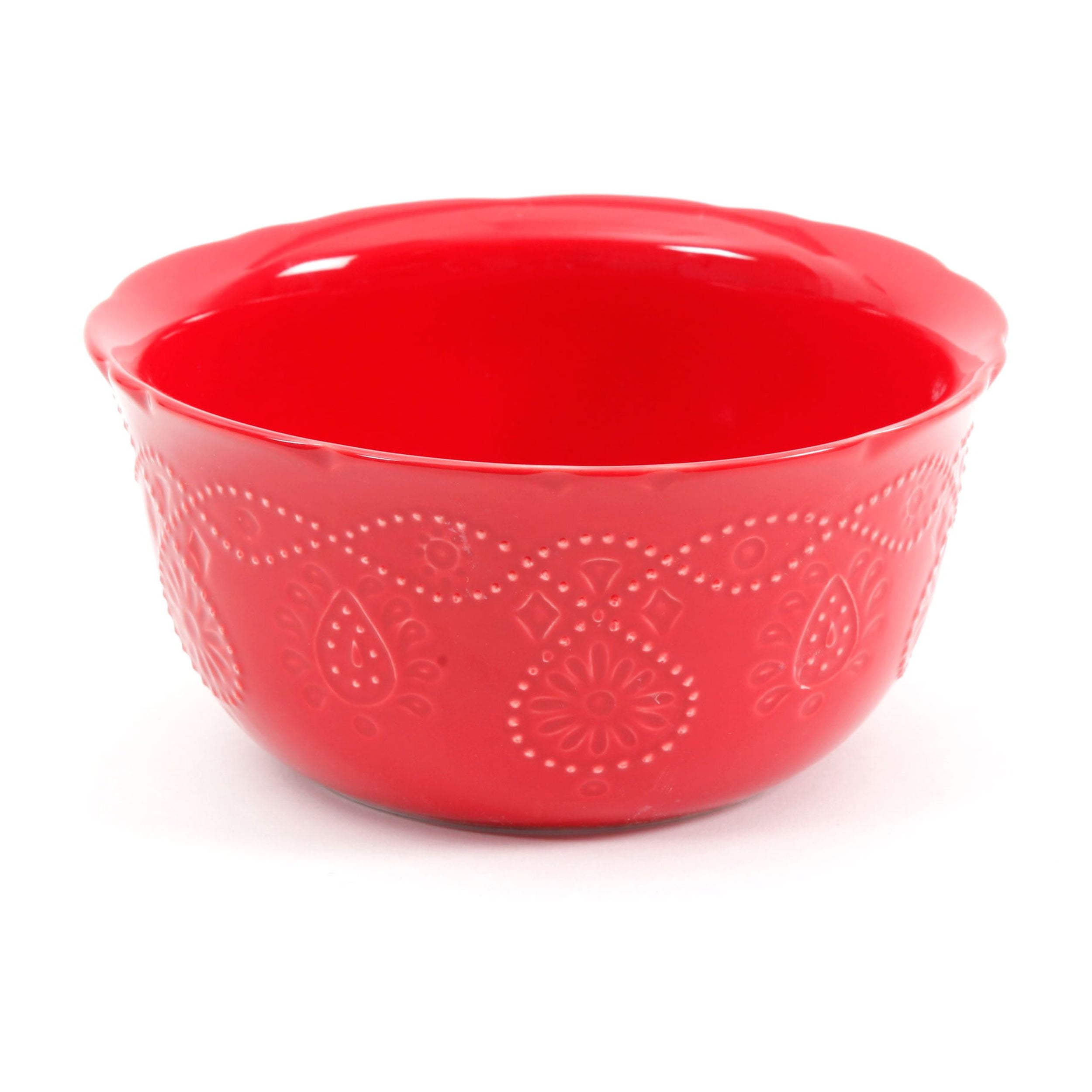 The Pioneer Woman Cowgirl Lace 12 Piece Dinnerware Set Red Walmart