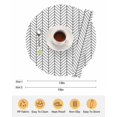 thumbnail image 6 of 13 Inch Round Placemats Set of 4, White Geometric Non Slip Heat Insulation PP Table Mats, Modern Minimalism Black Striped Lines Washable Place Mats for Kitchen Dining Party Table Decor, 6 of 7