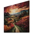 thumbnail image 2 of Designart "Rows of Ruby in Green and Purple Vineyard IV" Farmhouse Print on Natural Pine Wood, 2 of 5