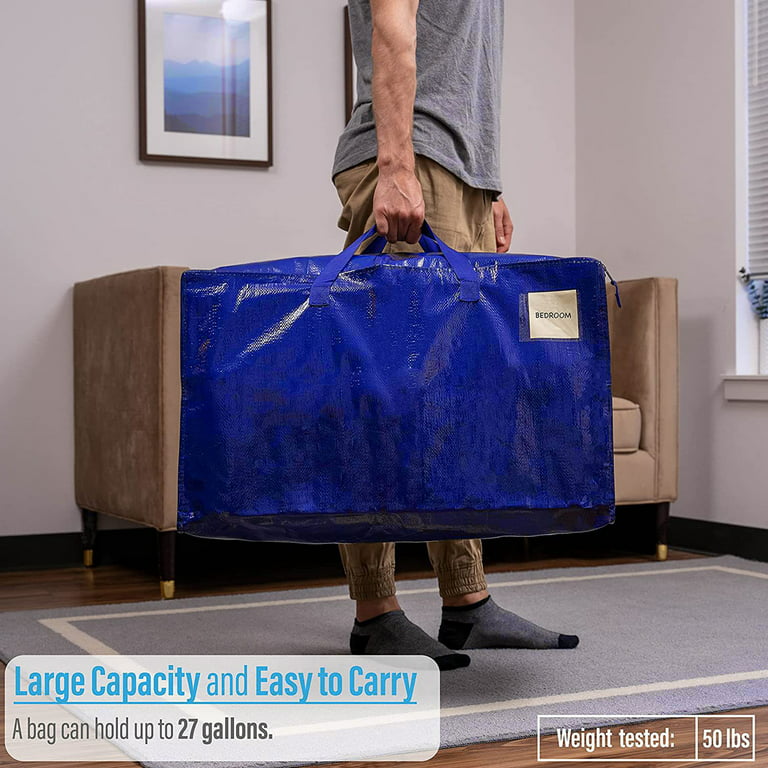 66 Gallon Extra Large Storage Bags, Huge Moving Bags Heavy Duty with Zipper  and Stronger Handles, Big Foldable Duffle Bag for Travel - Waterproof