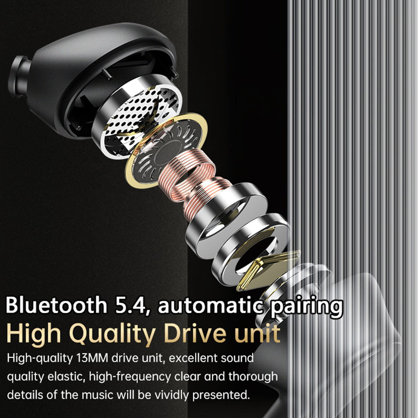True Wireless Deep Bass Sound Earbuds, Bluetooth 5.2, Water & Dust Resistant, Hands-free call with VoiceAware, Up to 32 hours of battery life(Black)