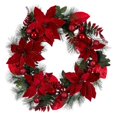 thumbnail image 1 of Vickerman L225428 Couronne Décorée de Poinsetta Rouge Joyeux 28 Po., 1 of 4