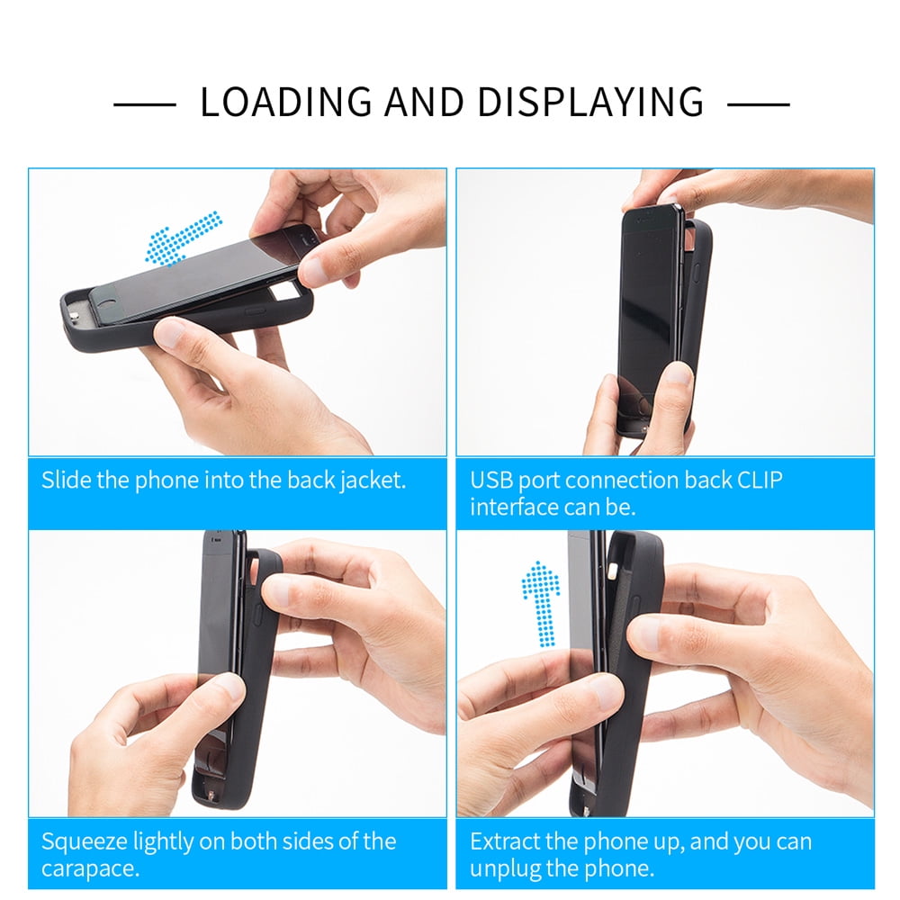 Owyfho Battery Charger Case for iPhone 6/6S/7/8/SE 2020/SE 2022, Black