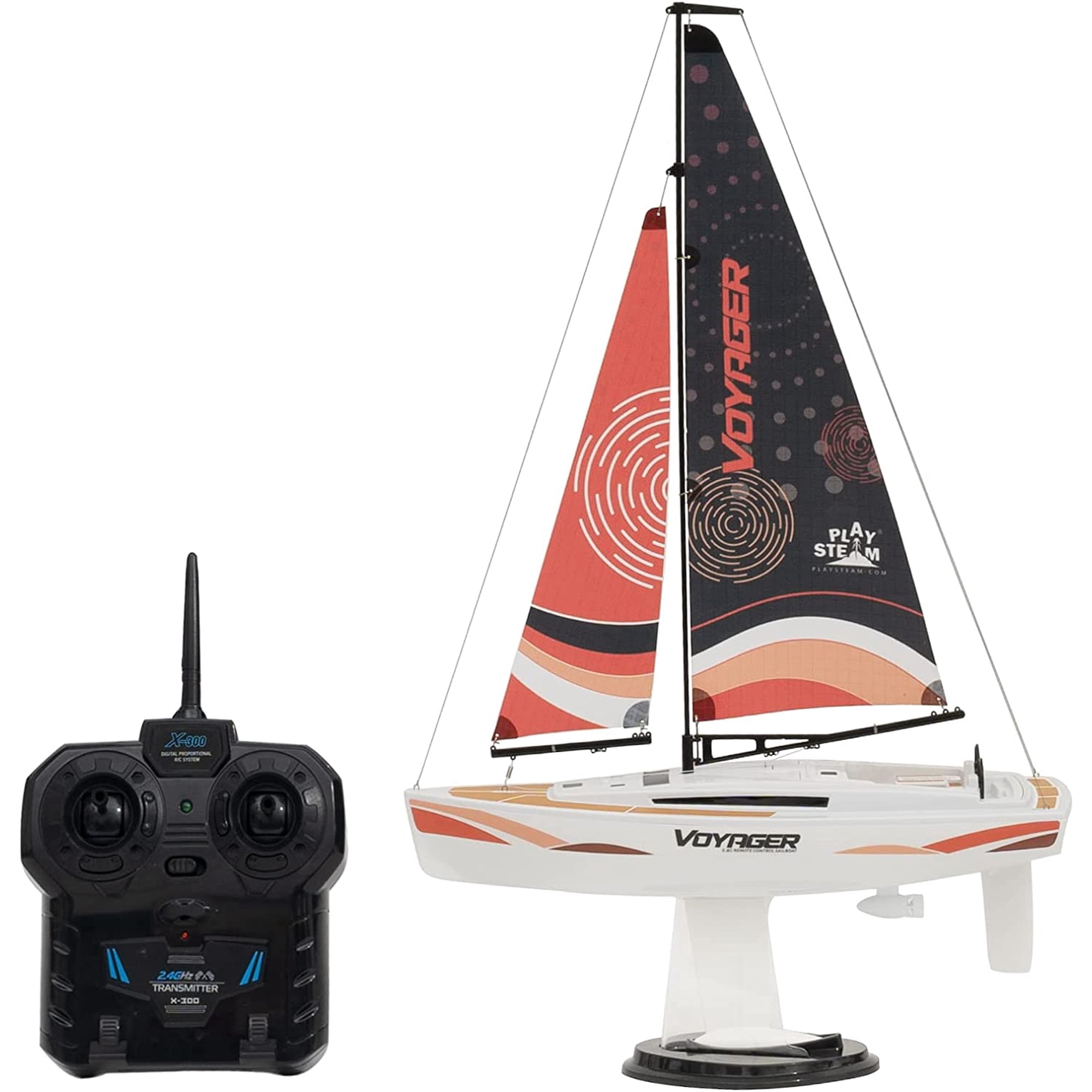 Playsteam Voyager 280 Motor-Power RC Sailboat - Red