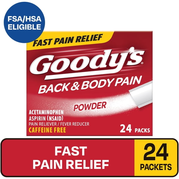 Goody's Back and Body Pain Relief Powder, Body Aches & Pains Relief, 24 Powder Sticks