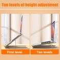 thumbnail image 3 of yeacher Support Ergonomique Léger en Alliage d'Aluminium pour Ordinateur Portable avec Hauteur Réglable à 10 Niveaux, Dissipation de Chaleur, et Design Robuste pour une Posture et un Soutien Cervical Améliorés - WZ05 Noir, 3 of 6