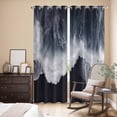 thumbnail image 3 of Black Coastal Kitchen Curtains 84 Inch Length, Nautical Summer Beach Seaside Ocean Grommet Top Bedroom Living Room Curtains, Light Filtering Cafe Curtain Drapes 2 Panels Set 84''x84'', 3 of 9