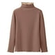 thumbnail image 1 of 1 pieza de camisa baja con medio cuello alto - color marrón claro - talla única (80-140 libras), 1 of 7
