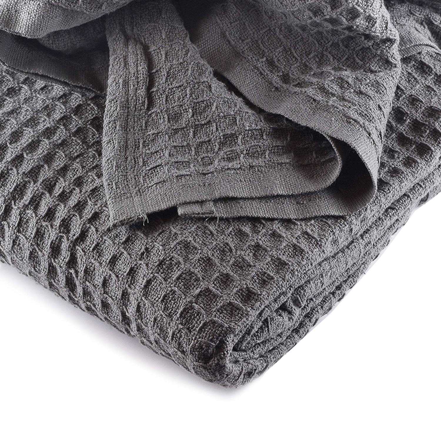JMR Cozy Waffle Weave Blanket Cotton Medium Weight Hotel Throw