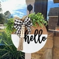 thumbnail image 3 of Welcome Sign For Front Door, Front Door Decoration For Farmhouse Porch Decor, Rustic Welcome Wreath Sign With Greenery, Round Wooden Hanging Sign Housewarming Gift For Home Outdoor Indoor, 3 of 4