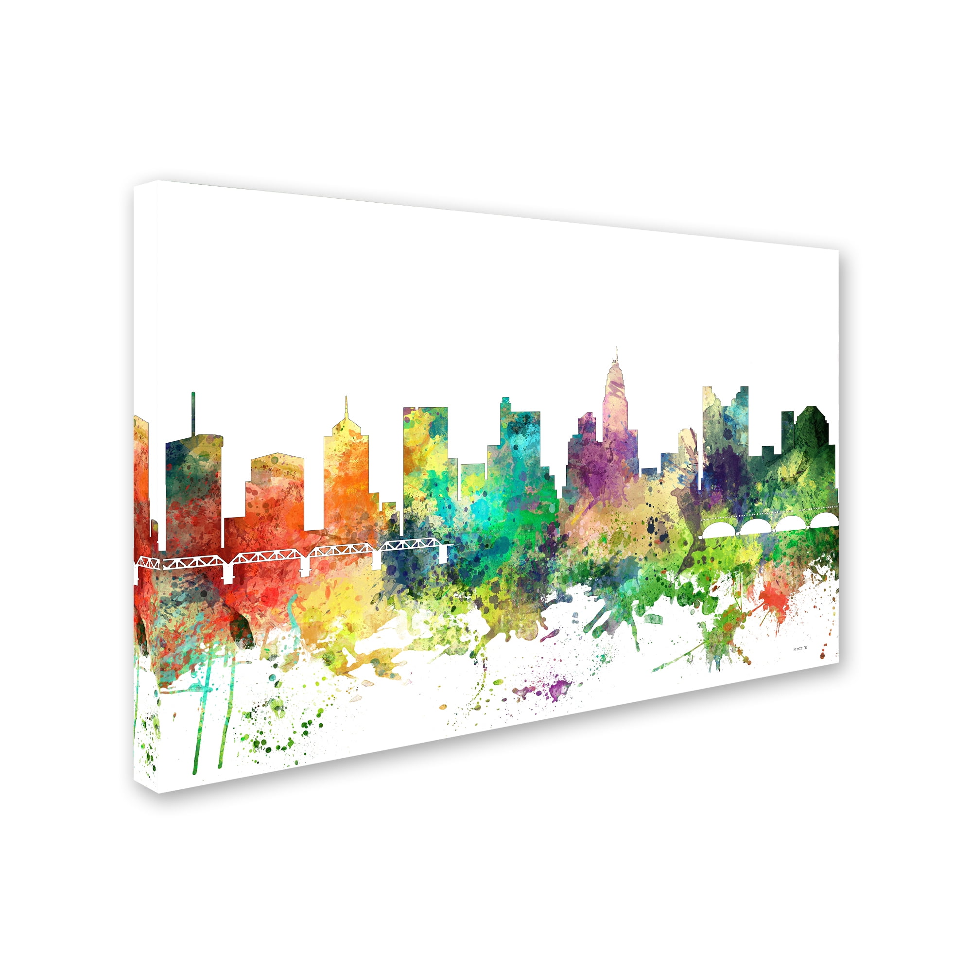 Trademark Fine Art 'Columbus Ohio Skyline SP' Canvas Art by Marlene Watson