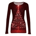 thumbnail image 5 of Christmas Knit Shirts for Women Casual Slim Fit Rib Knitted Tops Xmas Graphic Print Cute Holiday Blouse Tees, 5 of 5