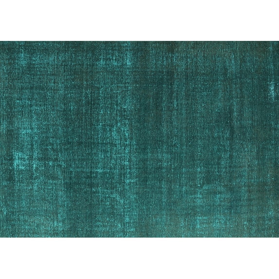 Ahgly Company Machine Washable Indoor Rectangle Oriental Turquoise Blue Industrial Area Rugs, 2' x 4'