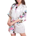 thumbnail image 5 of Womens Short Floral Silk Kimono Robes, Sizes 2 to 18, Bride and Bridesmaid Robes Set, Lightweight Robe, 5 of 10